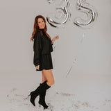 MAGIC NIGHT BLACK SATIN DRESS