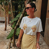 CONCHITA WAVES WHITE SHELL T-SHIRT