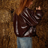 PAMELA BROWN SHINY LEATHER JACKET