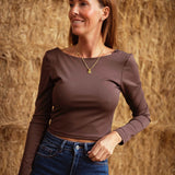 GENESIS BROWN OPEN BACK TOP