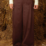 ELORA BROWN SUEDE PANTS