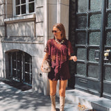 MARNIE BORDEAUX LACE BLOUSE