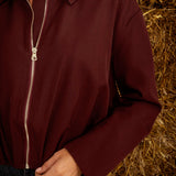 BETHANY BURGUNDY ZIP JACKET