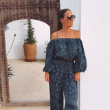 PRE-ORDER MARAVILLOSA DARK BLUE LINEN PANTS