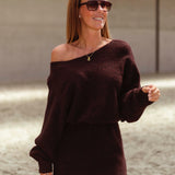GRETCHEN BORDEAUX KNITTED DRESS