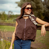 WILLOW BROWN SLEEVELESS JACKET