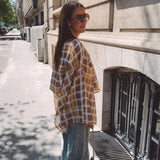 VIENNA TAUPE/YELLOW CHECKERED BLOUSE
