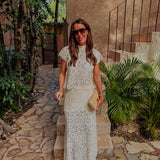 SALVACION ECRU LACE TWO-PIECE SET