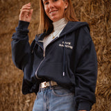 RIVE GAUCHE DARK BLUE ZIP CARDIGAN