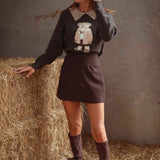 TEDDY BEAR BROWN KNIT SWEATER