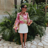 MILAGRO MULTICOLOR FLOWER BLOUSE