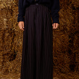 REMMIE WIDE DARK BLUE STRIPED PANTS