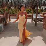 NUMIDIA SOFT YELLOW BUSTIER DRESS