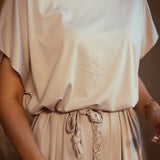 EL BOUDRIA BEIGE BRAID DRESS