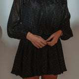 STARRY BLACK RHINESTONE DRESS