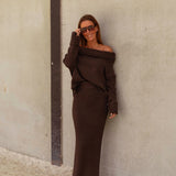 MARTINA BROWN KNITTED TWO-PIECE SET