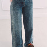 BLUE RHINESTONE BALLOON JEANS 7115-1