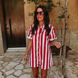 ILUSION RED/WHITE STRIPED PLAYSUIT