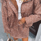 EVERLY BROWN SPECKLED PRINT JACKET