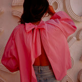PARADISE PINK OPEN BACK BLOUSE