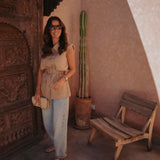 LOUBNA TAUPE CARGO BLOUSE