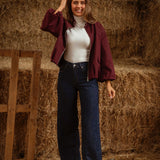 HELLO SEPTEMBER BORDEAUX ZIP JACKET