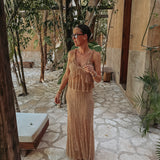 GUADALAJARA DARK BEIGE TWO-PIECE SET