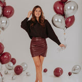 LUMINOUS BURGUNDY STRIPED BLOUSE