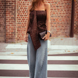 MOSS BROWN BANDEAU TOP