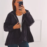 IRINA DARK BLUE LACE ZIP JACKET