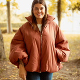 HELLO OCTOBER TERRACOTTA PUFFER JACKET