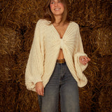 BUTTERFLY ECRU KNIT SWEATER