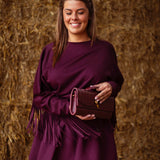 GIANNA BURGUNDY FRINGE SWEATER