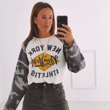 NEW YORK ATHLETICS KHAKI ARMY LONGSLEEVE SHIRT