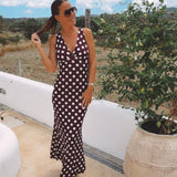 VERANIA BURGUNDY POLKADOTS DRESS