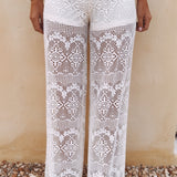 ARIADNA ECRU CROCHET PANTS