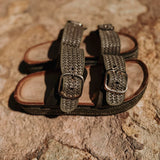 RIMAL KHAKI RAFFIA SLIPPERS