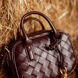 AUSTIN BURGUNDY WOVEN BAG