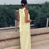 PRE-ORDER MOON OVER MARRAKESH YELLOW HALTER DRESS - PS THE LABEL