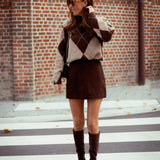 GLASGOW BROWN SUEDE SKIRT C2522-CH-1