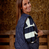 ELVINA DARK BLUE SLEEVELESS JACKET