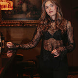 MISLETOE BLACK LACE BLOUSE