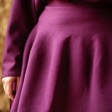 GEMMA BURGUNDY PEPLUM SKIRT