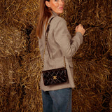 KINZIE BROWN CHECKERED FITTED BLAZER