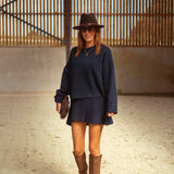 ROSALIND DARK BLUE KNITTED TWO-PIECE SET