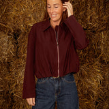 BETHANY BURGUNDY ZIP JACKET