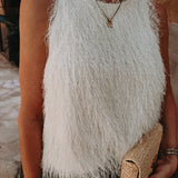 CELESTUN ECRU FRINGE TOP