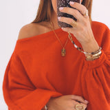 EVIE RED KNITTED PULLOVER