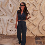 HAYAT DARK BLUE STRIPED PANTS
