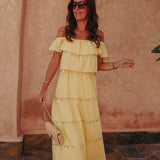 NOUR YELLOW LAYER DRESS